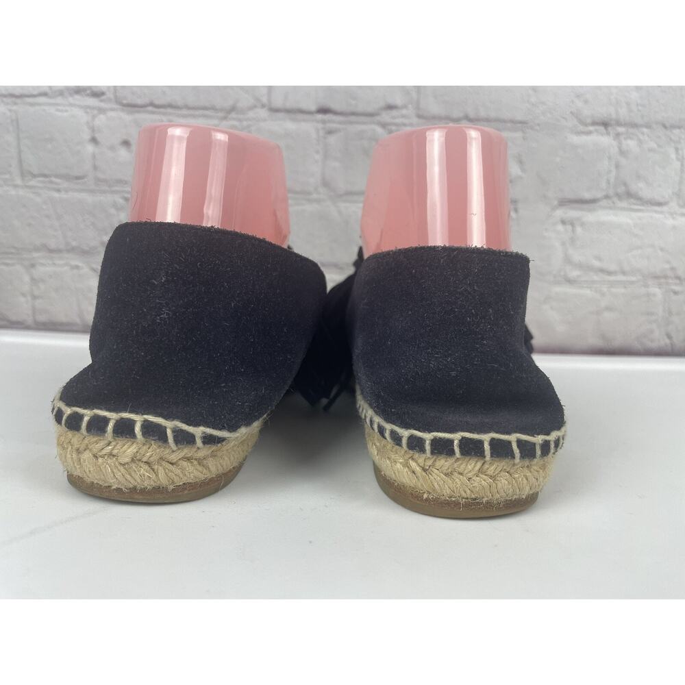 Chloe Womens Suede Fringe Trim Platform Espadrilles Black Size 8.5 US 39EU - Picture 4 of 12
